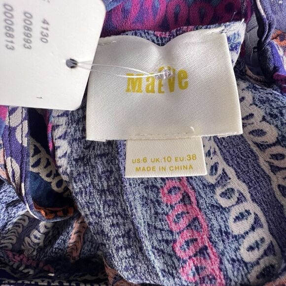 Anthropologie Maeve The Somerset purple women Blue mini 3/4 Dress size 6‎ - Picture 11 of 13